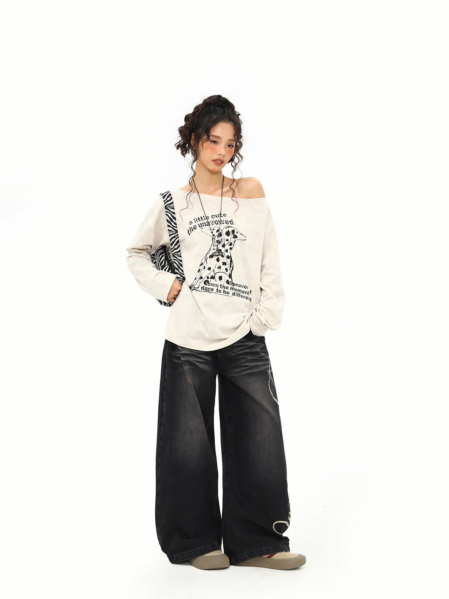 Spotted Muse Off‑Shoulder Tee