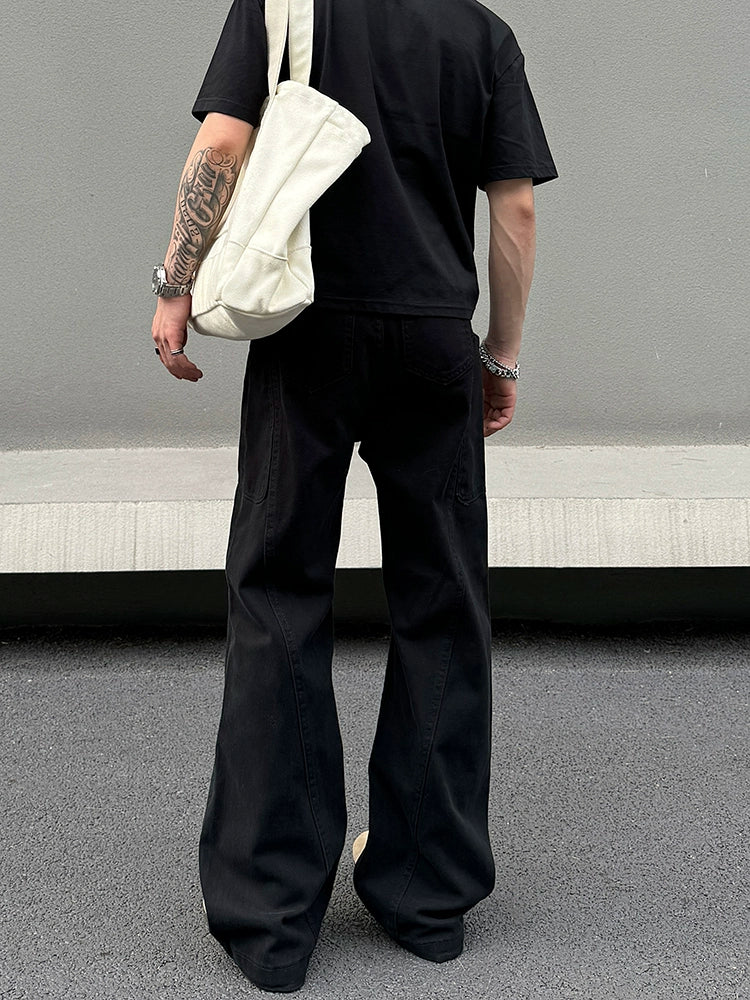 Obsidian Cargo Wide‑Leg Pants