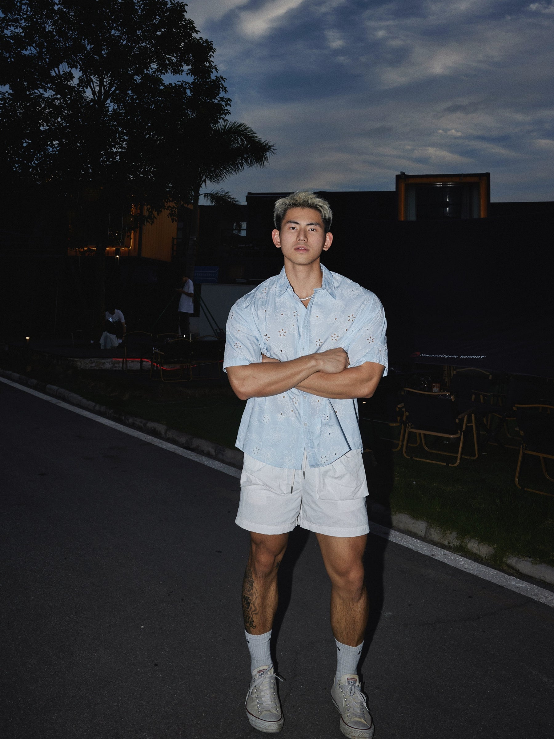 Floral Eyelet Short Sleeve Shirt