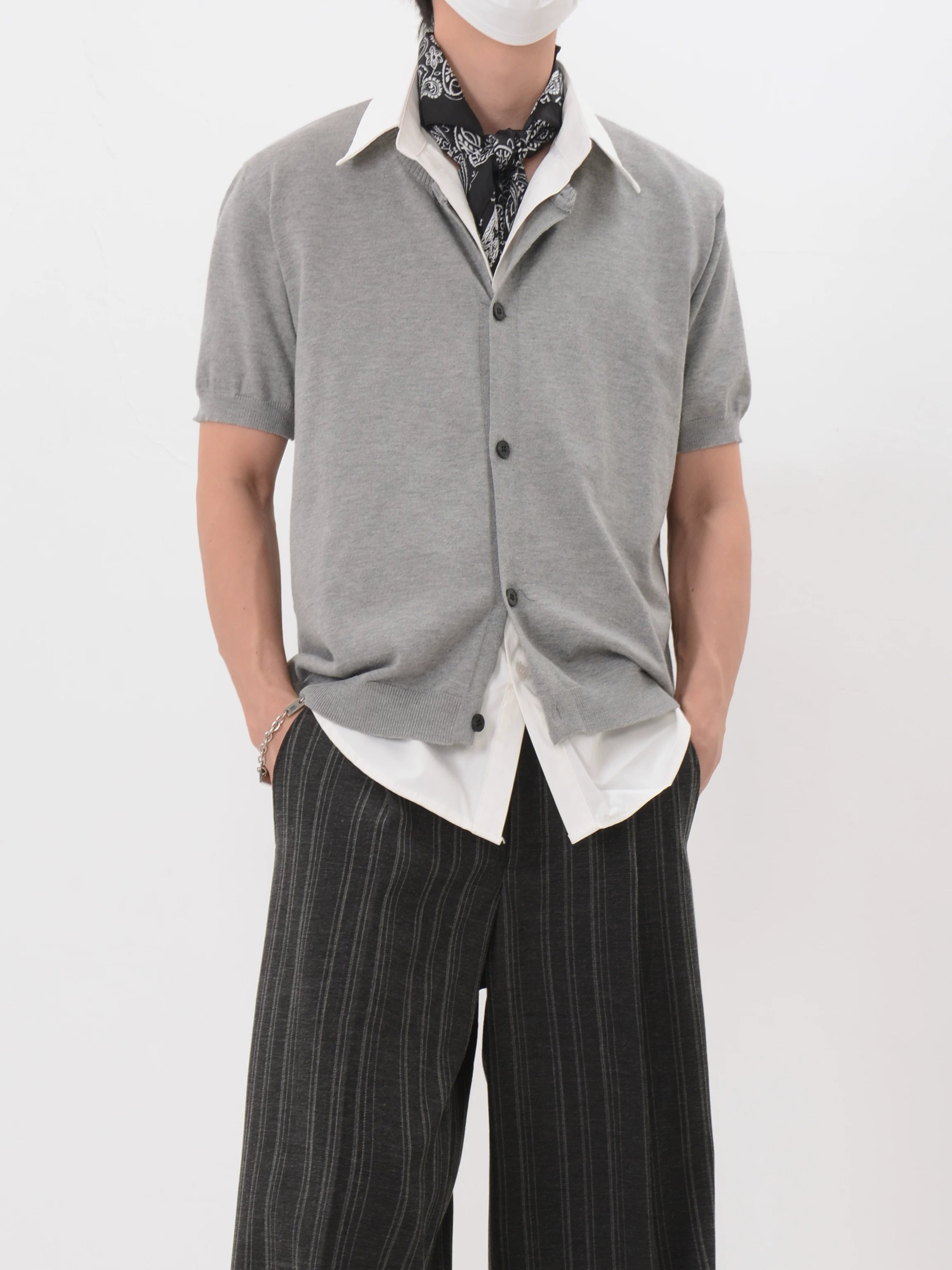 Faux Layered Knit Cardigan