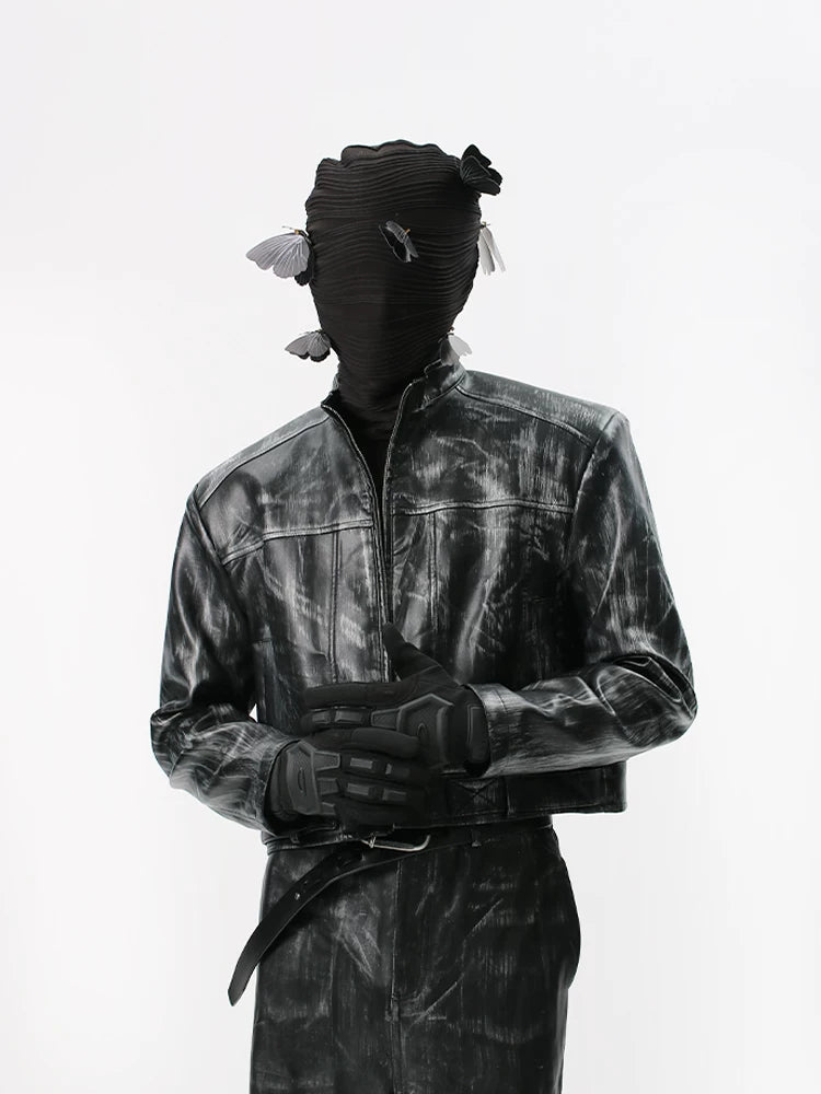 Obsidian Phantom Distressed Moto Jacket