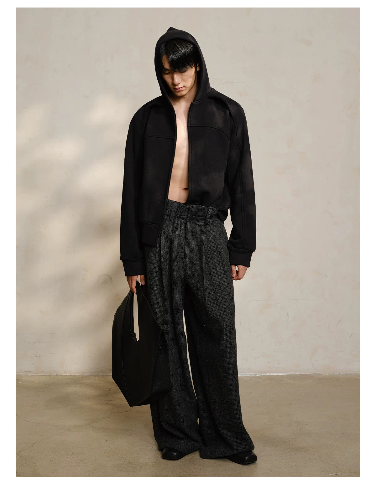 Panelled Zip-Up Hoodie