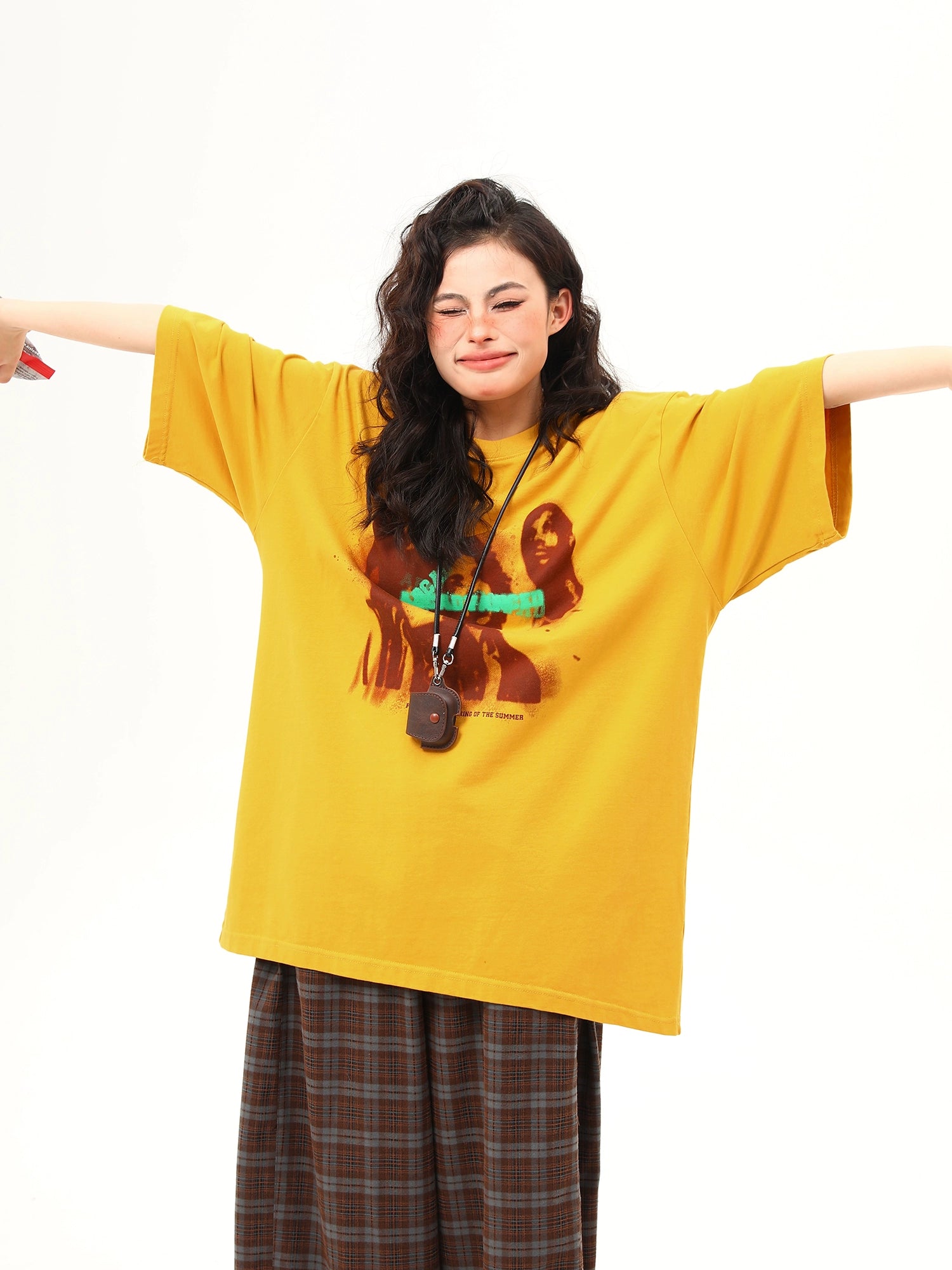 Vintage Graphic Mustard Oversized Tee