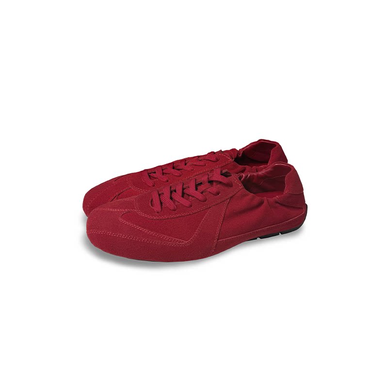 Suede Minimalist Lace-Up Sneakers