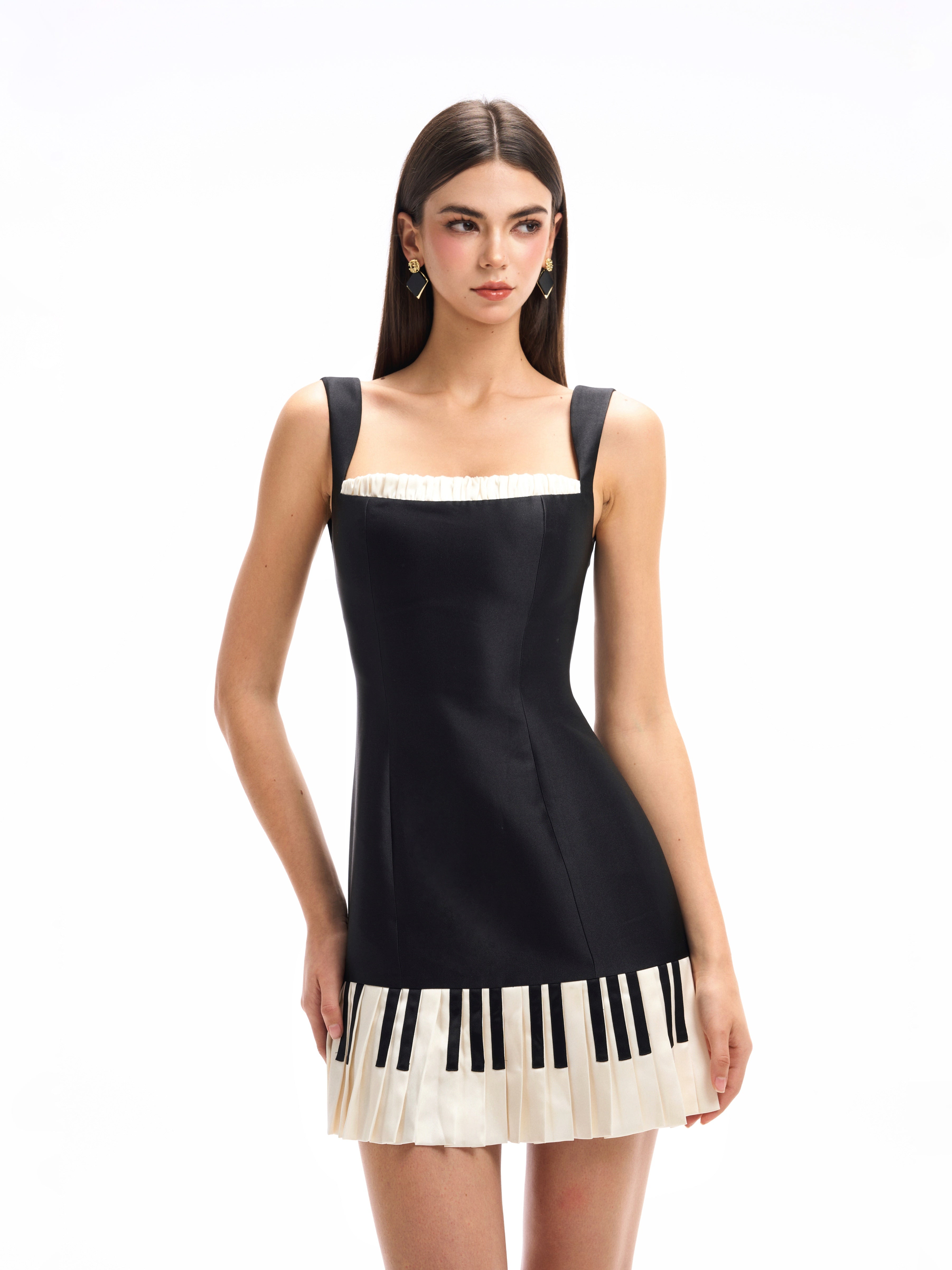 Piano Keys Heart Mini Dress