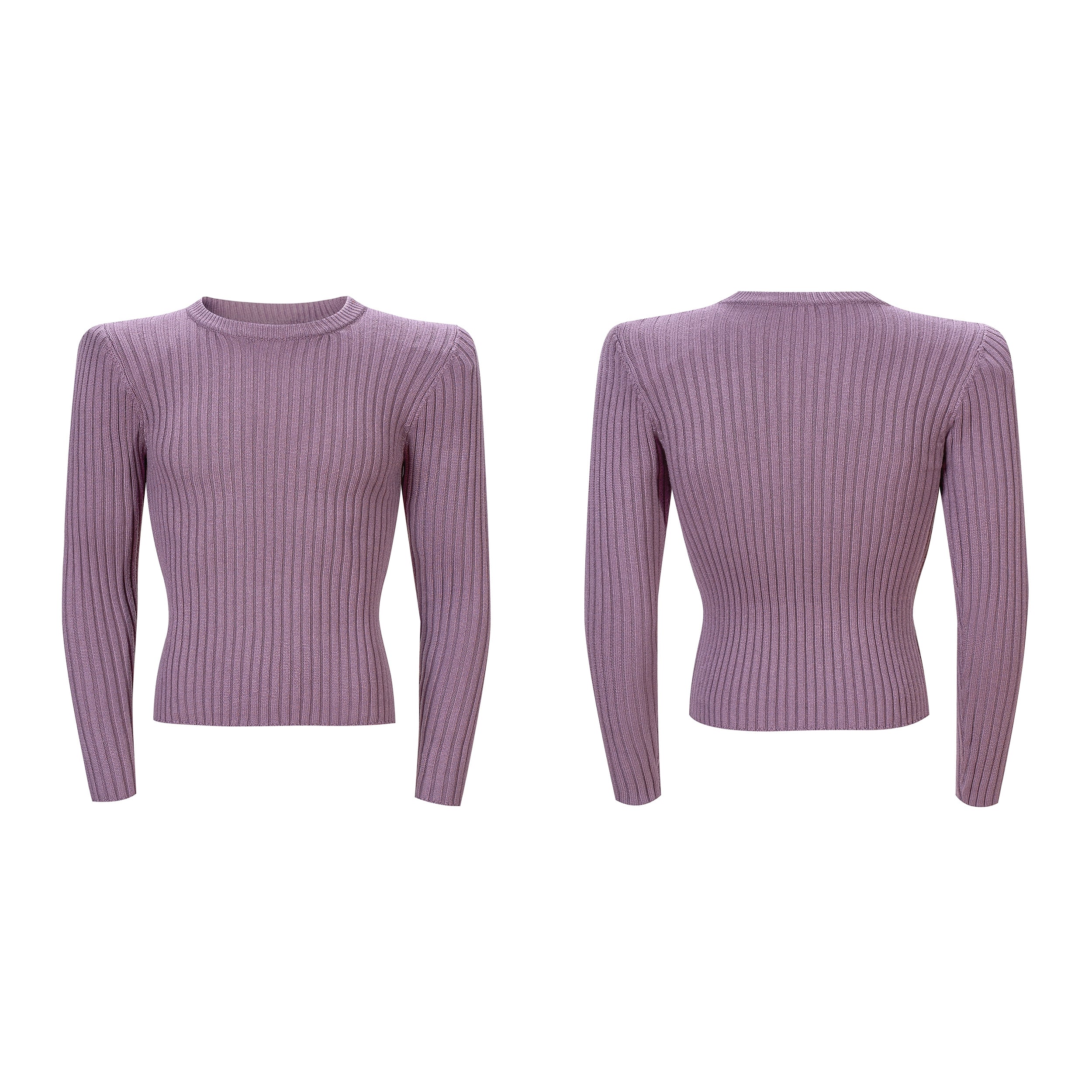 Vertical Ribbed Knit Sweater
