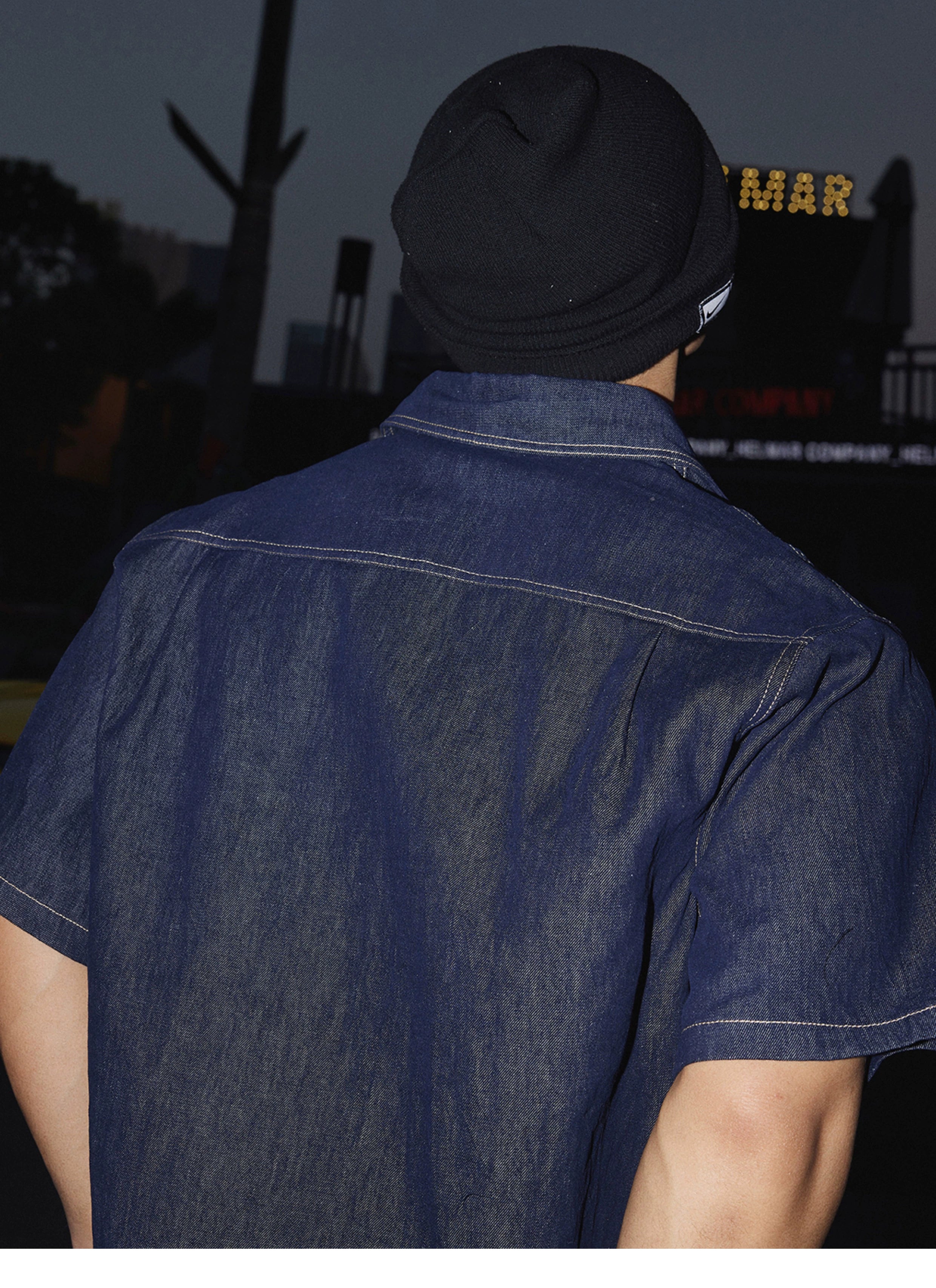 Denim Short Sleeve Utility Shirt and short Setup
