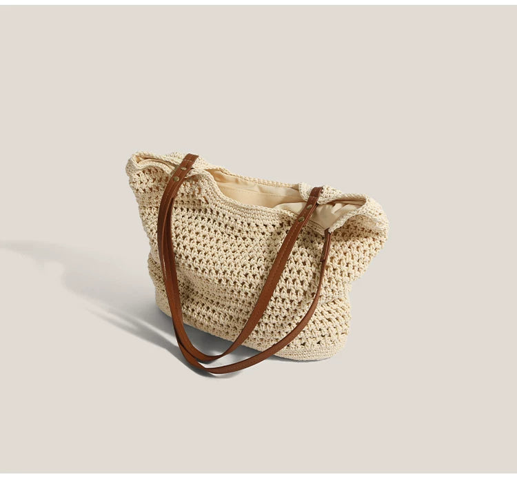 Sandy Breeze Woven Beach Tote