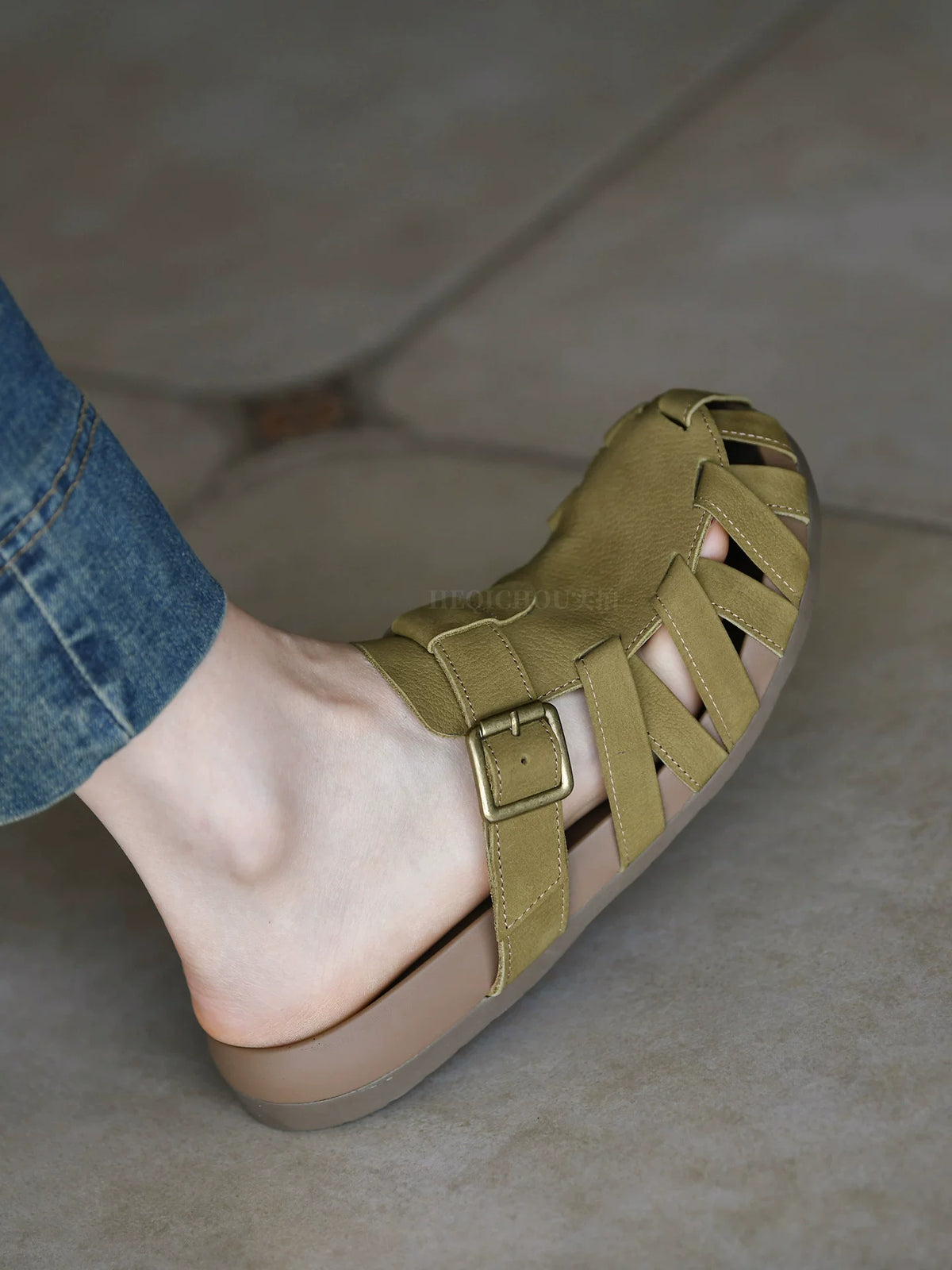 Elowen Woven Buckle Slingback Sandals