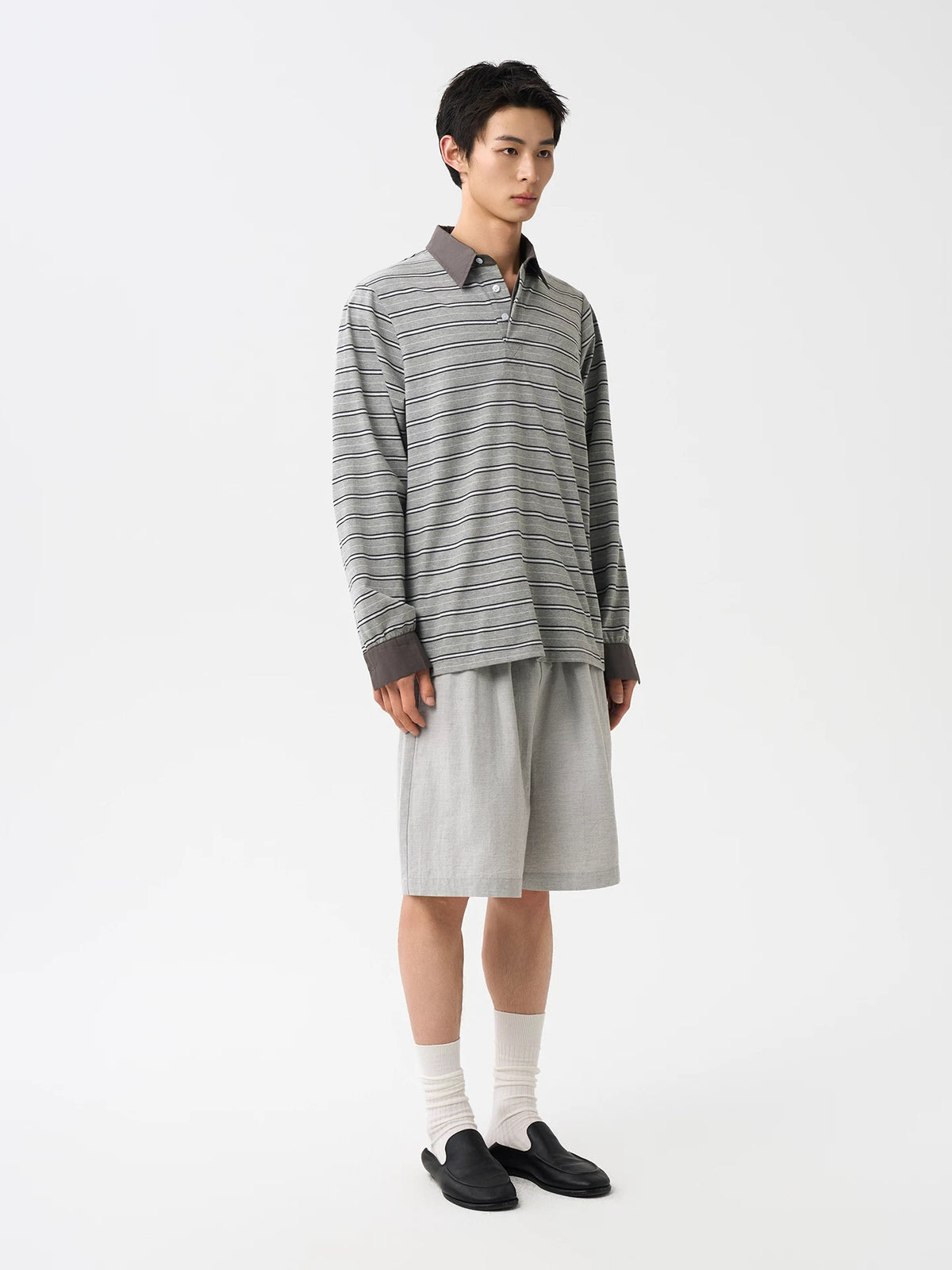 Ashbourne Striped Long-Sleeve Polo