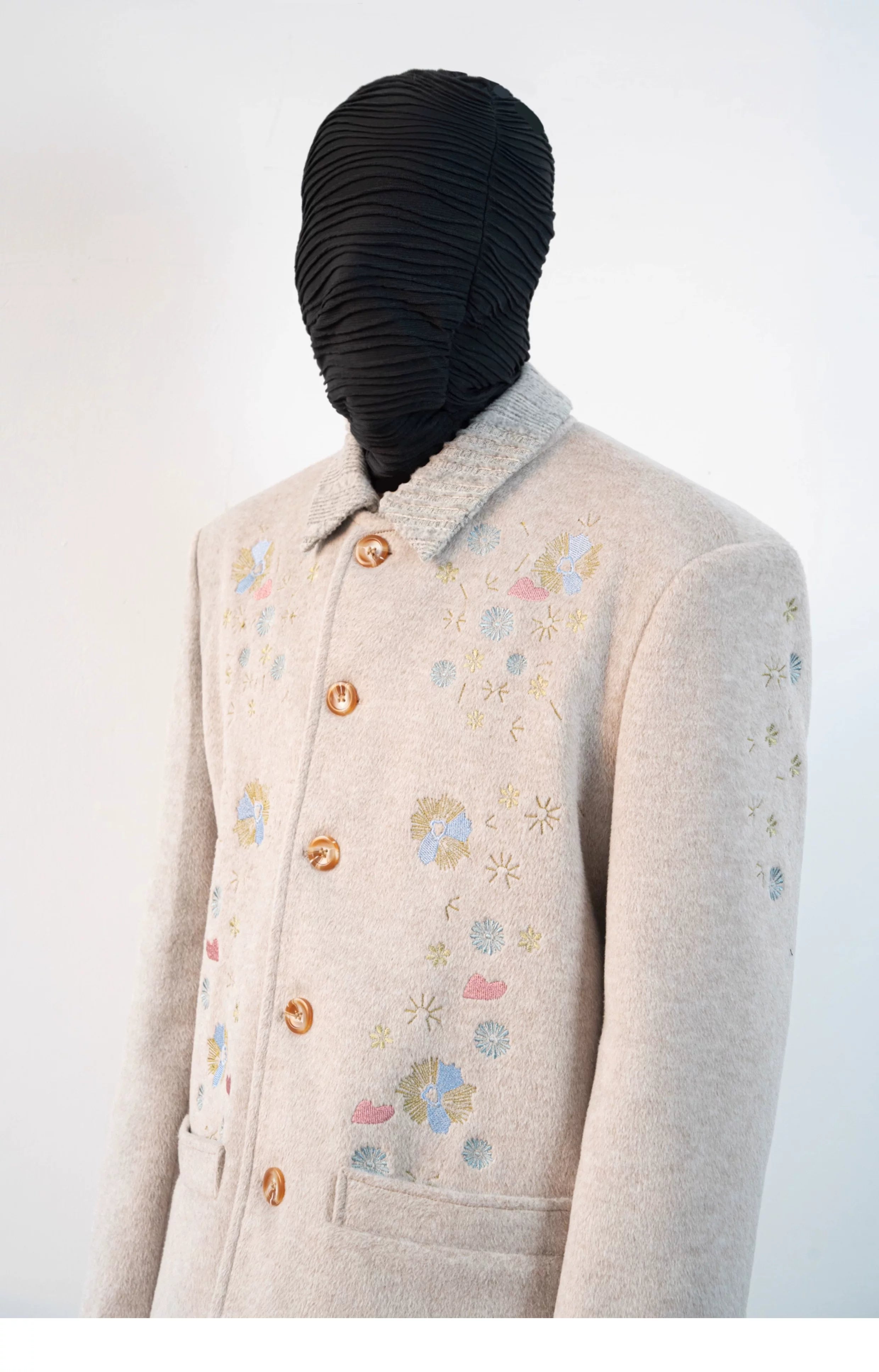 Blush Meadow Embroidered Wool Jacket