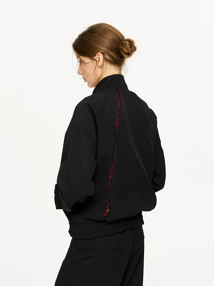 Bomber Jacket with Inner Patterned Lining and Pants Setup
