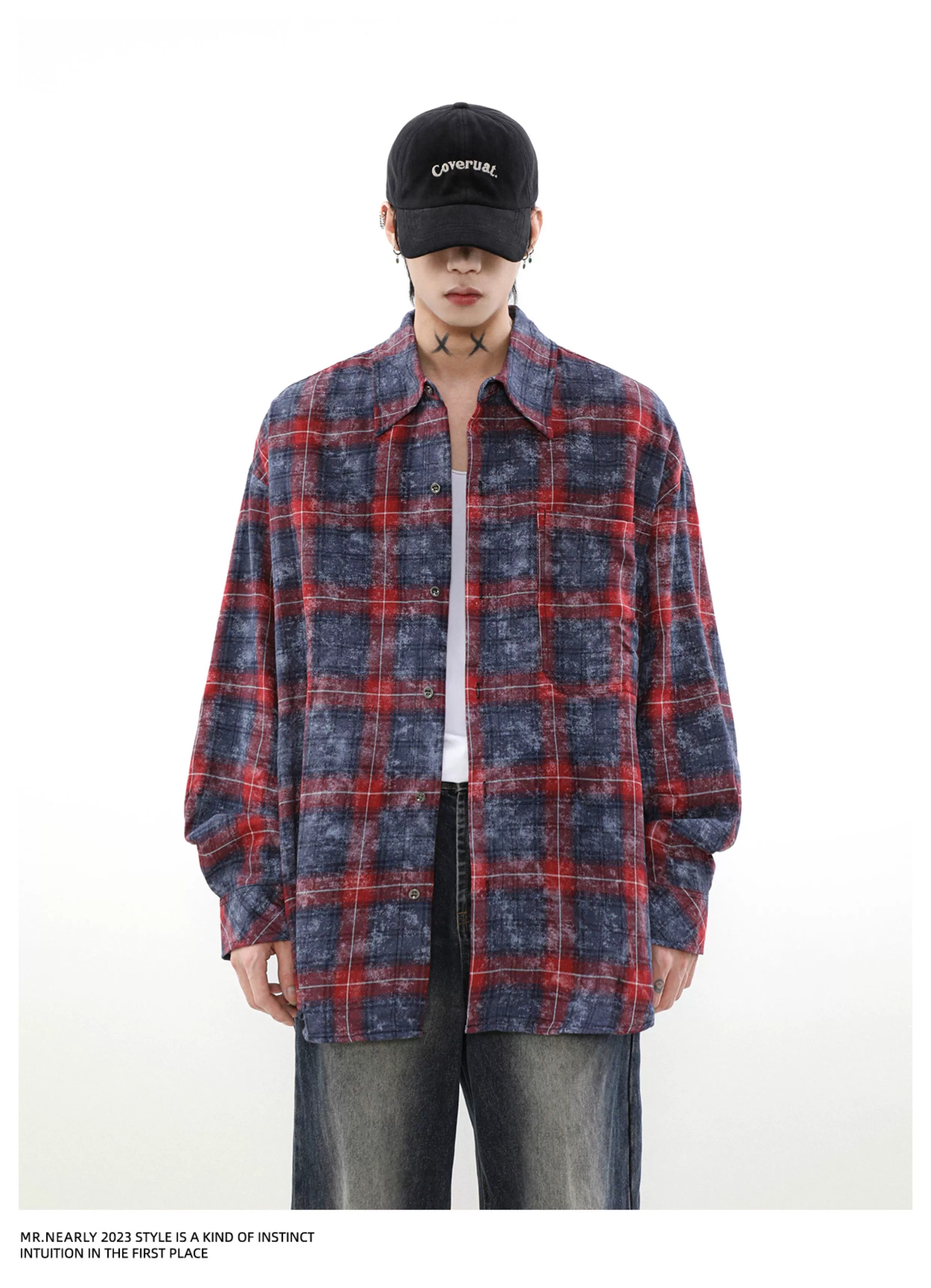 Frost Fade Washed Check Overshirt