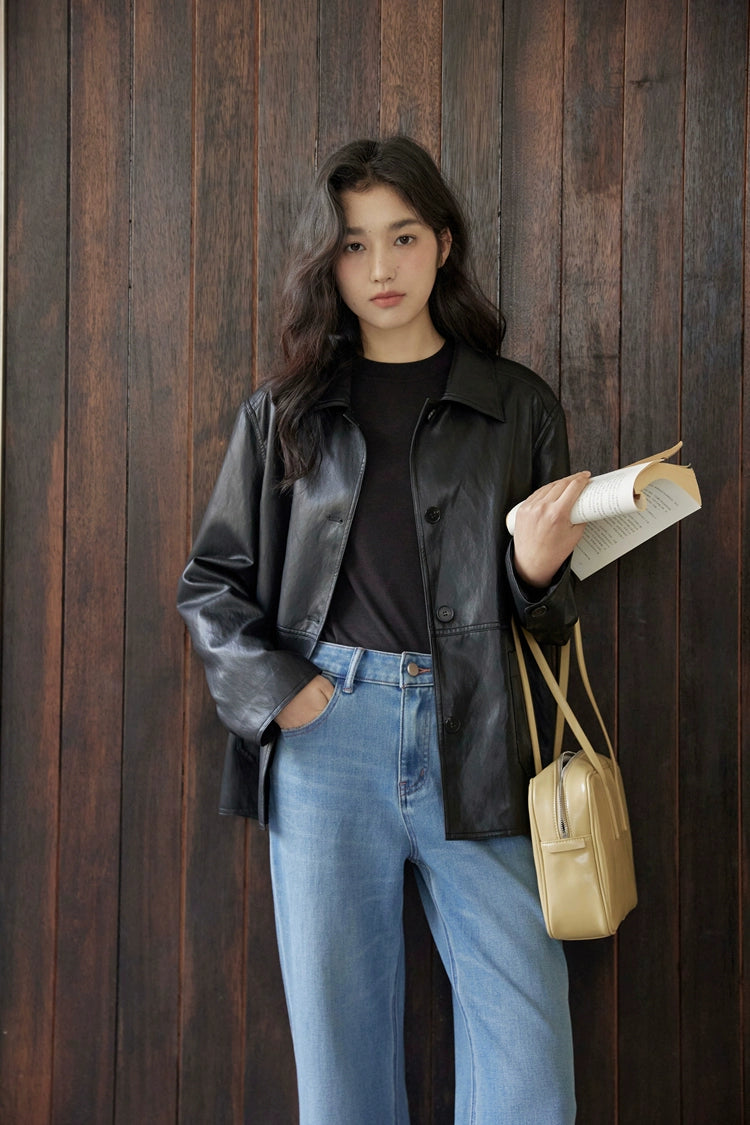 Vintage Short Leather Jacket