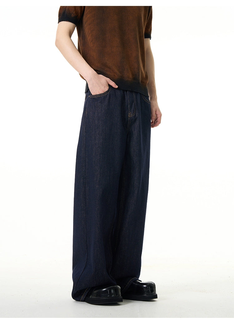 Mid-Rise Dark Wash Wide-Leg Jeans