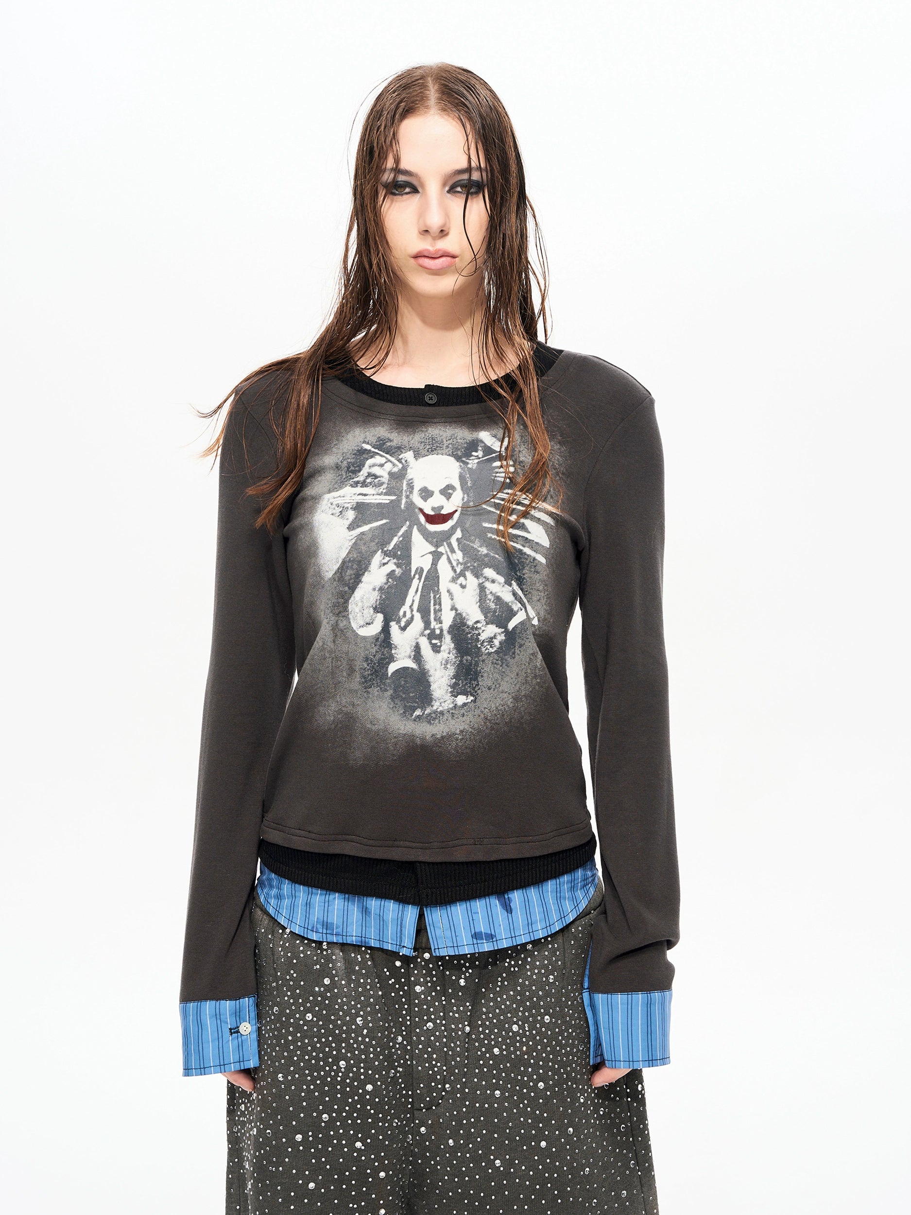 Phantom Carnival Layered Graphic Top