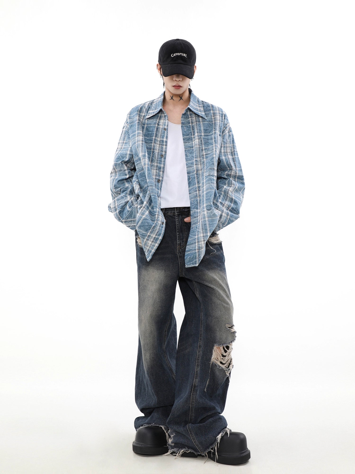 Frost Fade Washed Check Overshirt