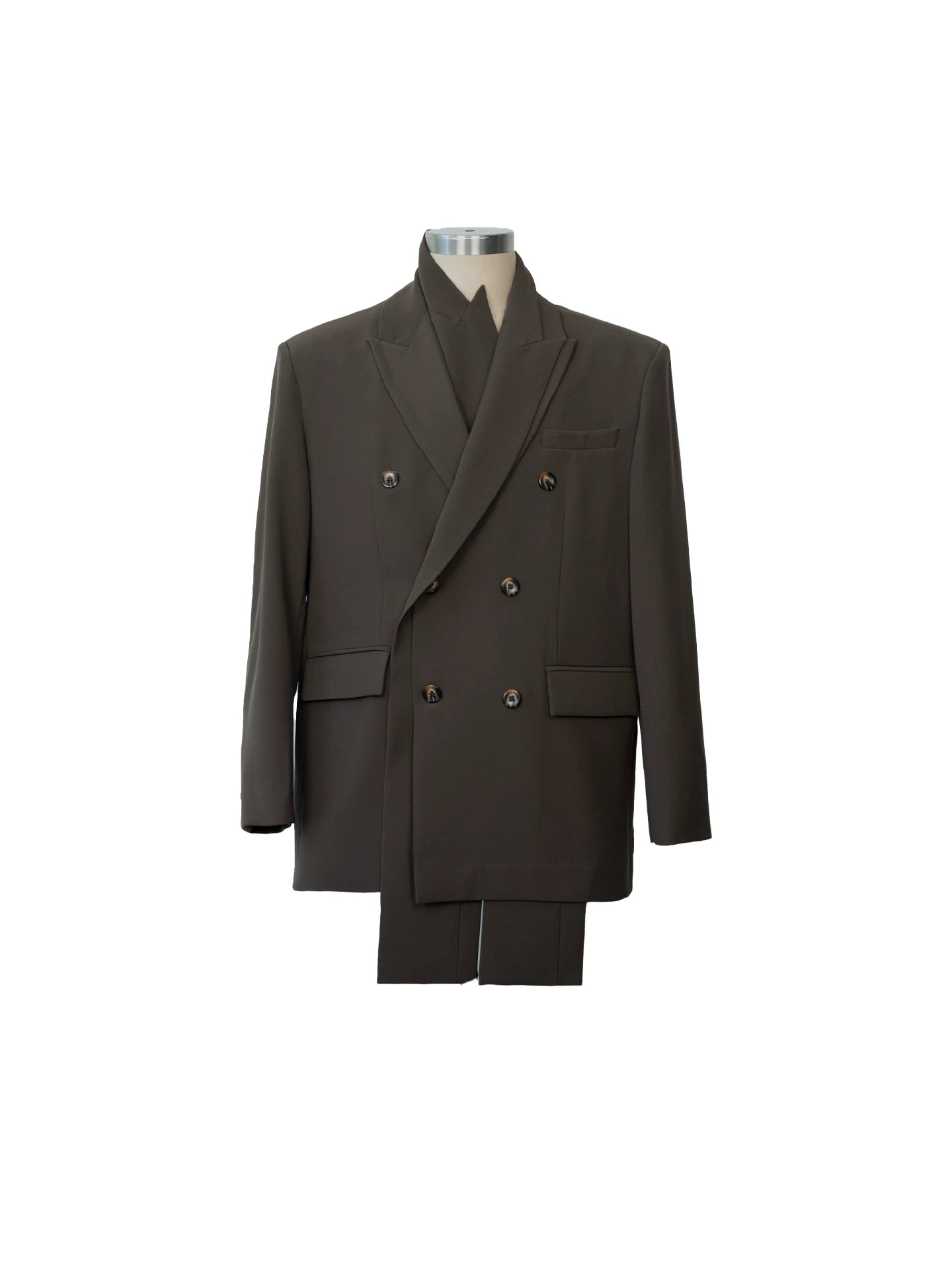 Umber Veil Layered Double-Breasted Suit