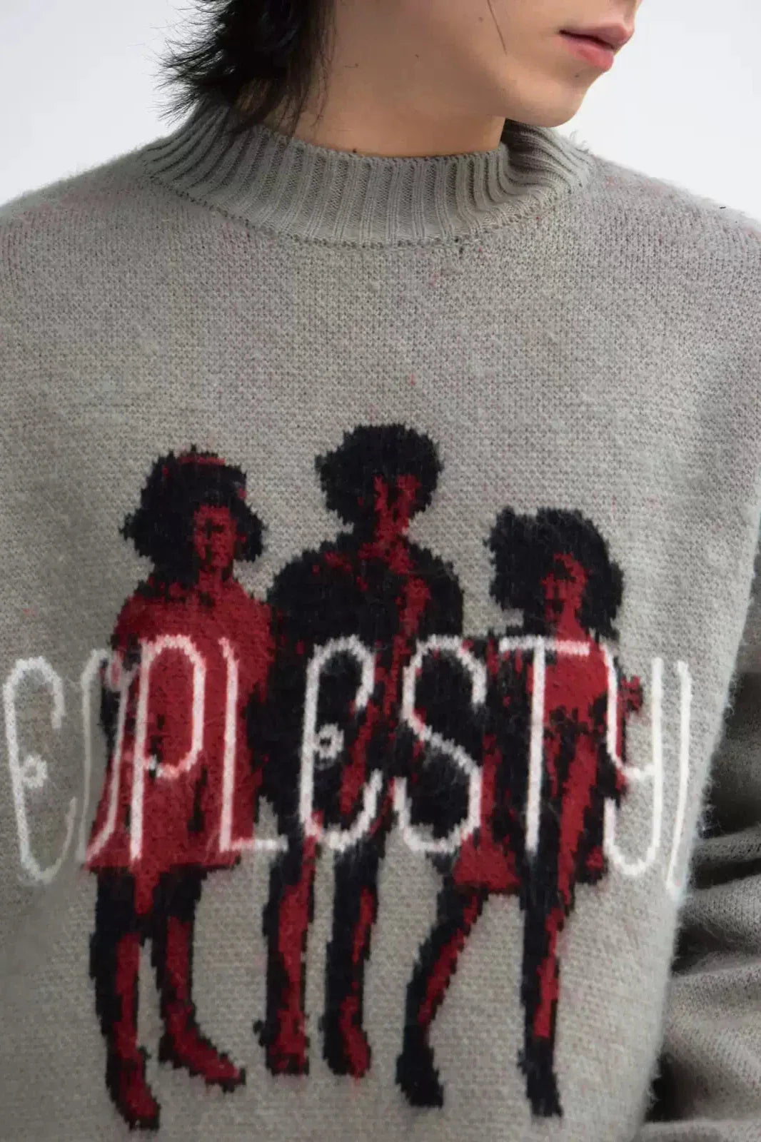 Men's Gray Casual Warm Pullover Sweater