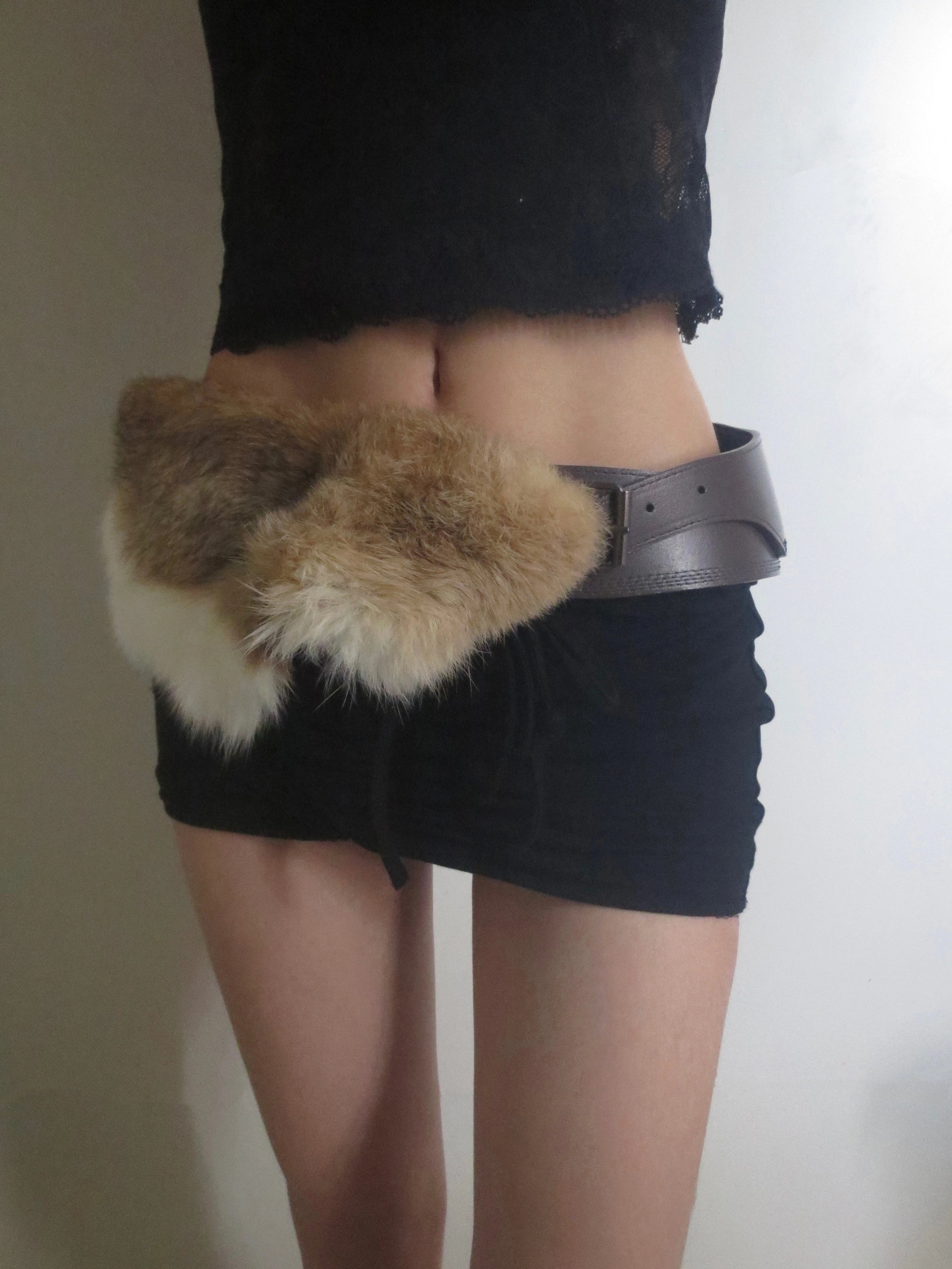 Faux Fur Belted Waist Belt