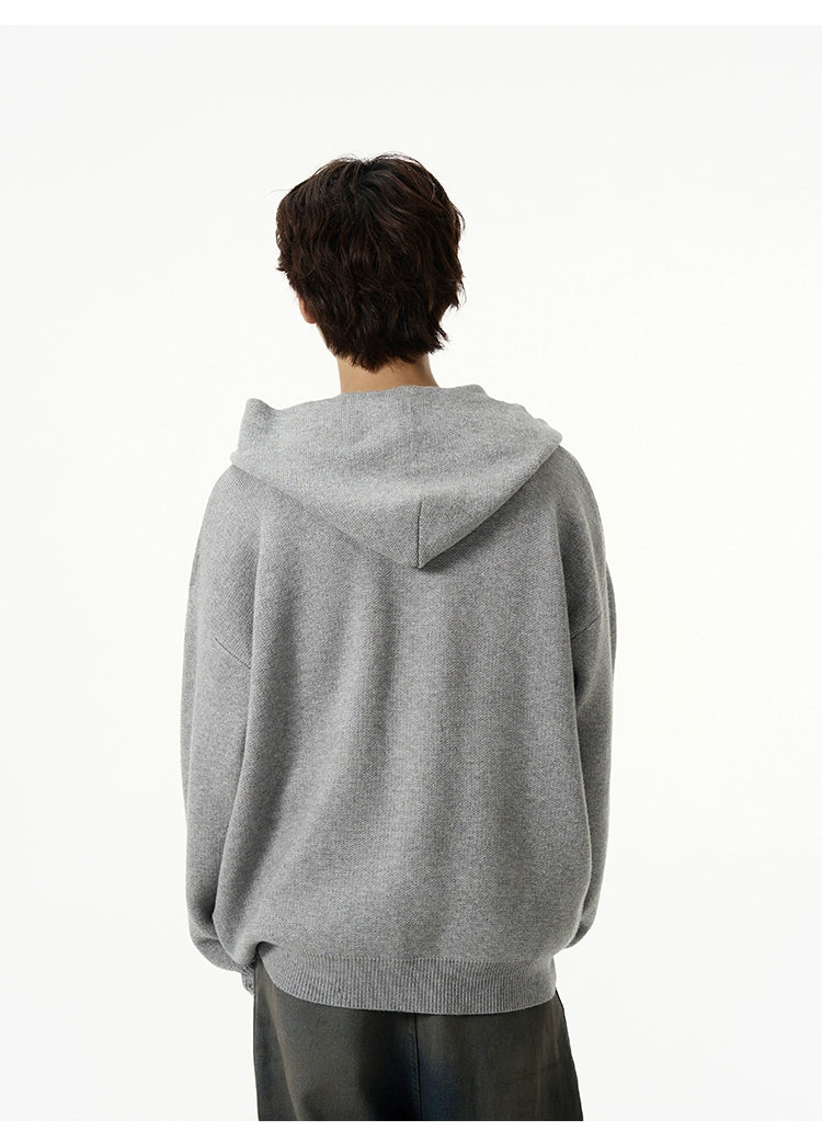 Zip-Up Hoodie with Bold Text Print