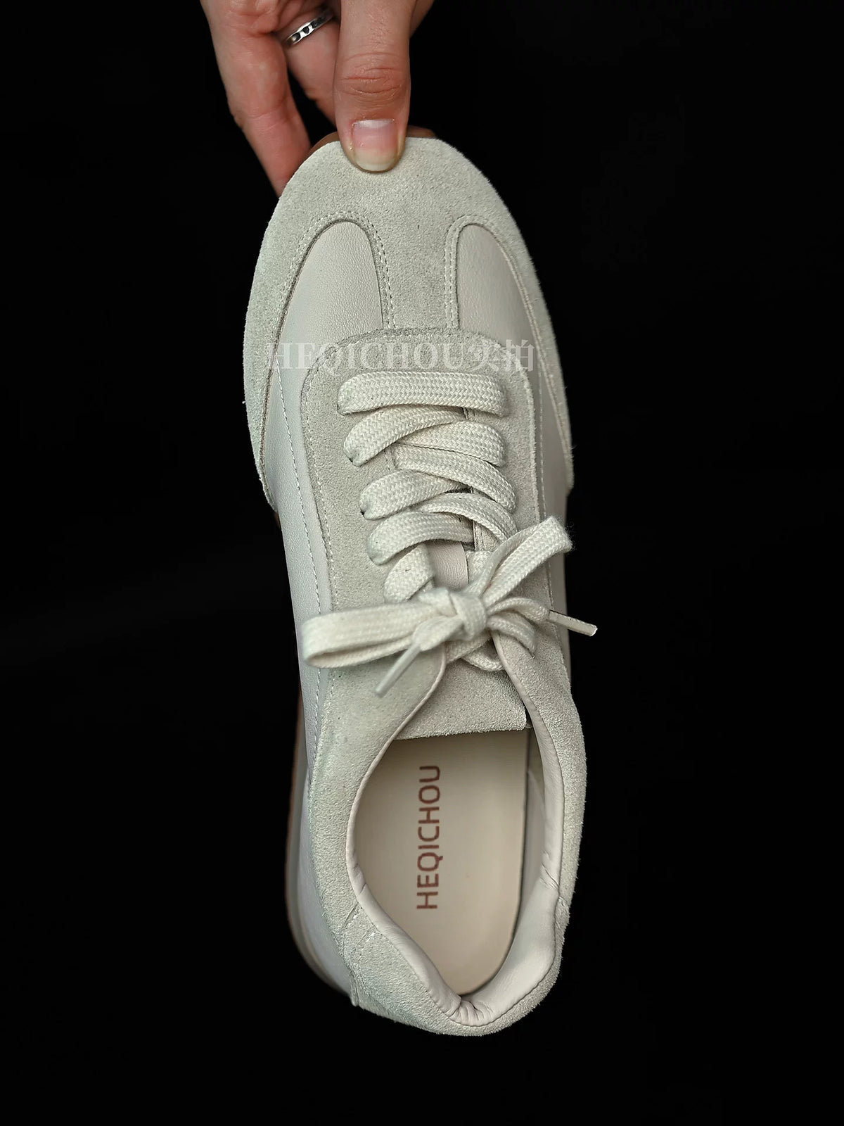 Solenne Suede-Trim Retro Sneakers
