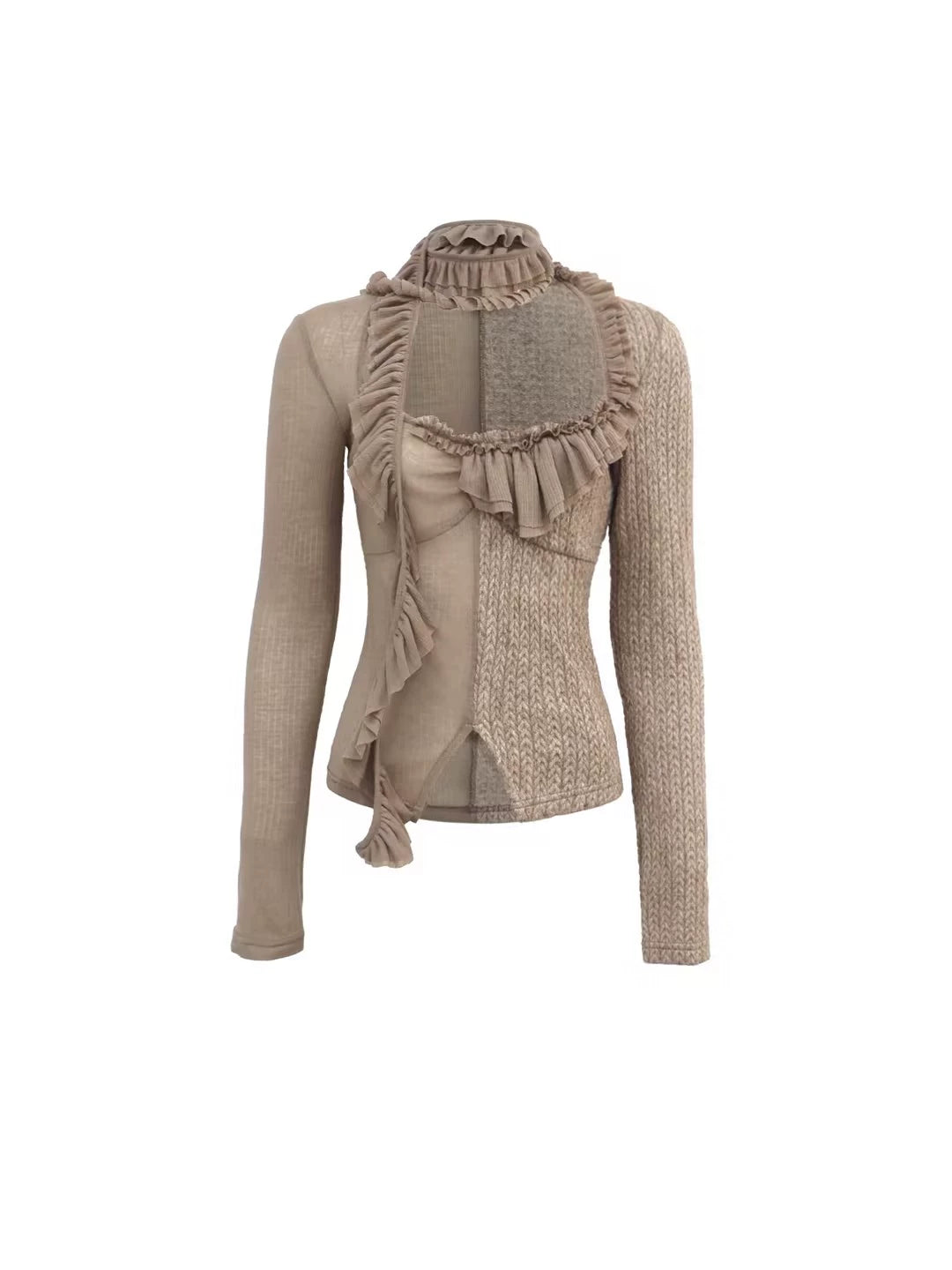 Fawn Ruffle Panel Knit Top