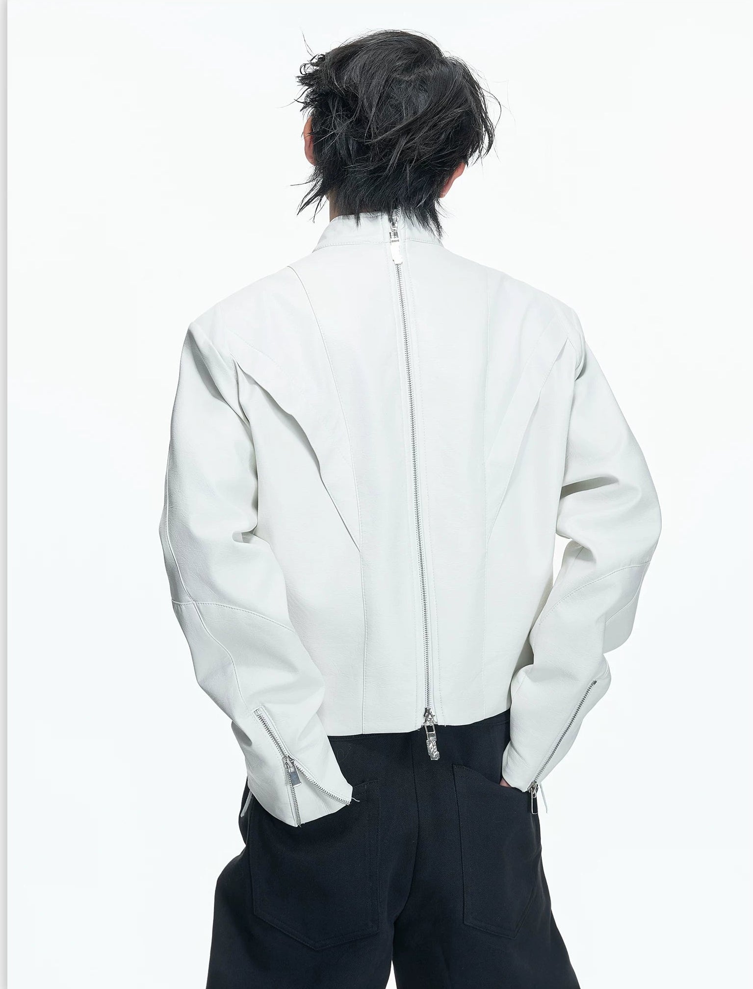 Tiled Halo Studded Leather Blouson