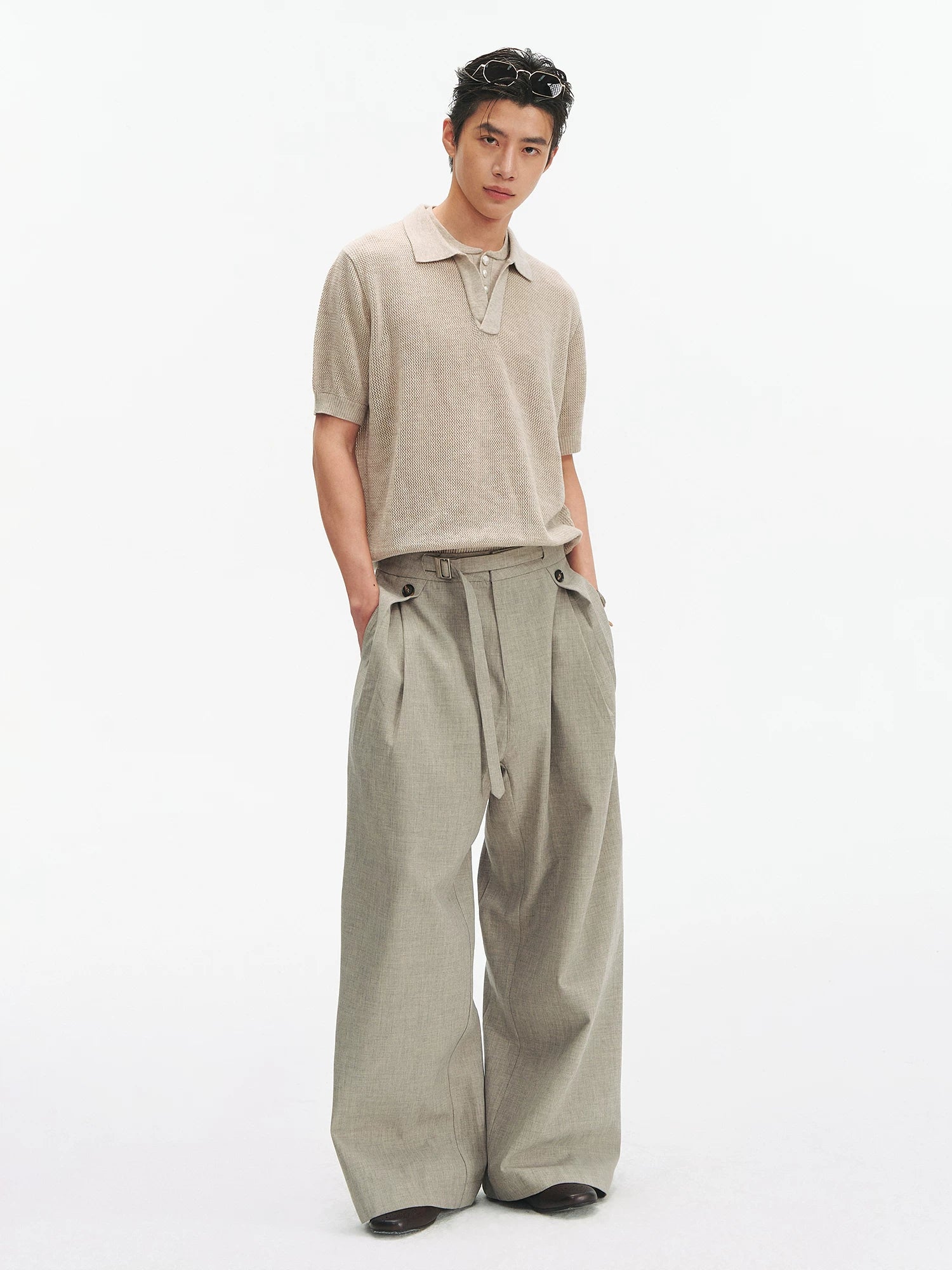 Zazen Pleated Wide-Leg Trousers
