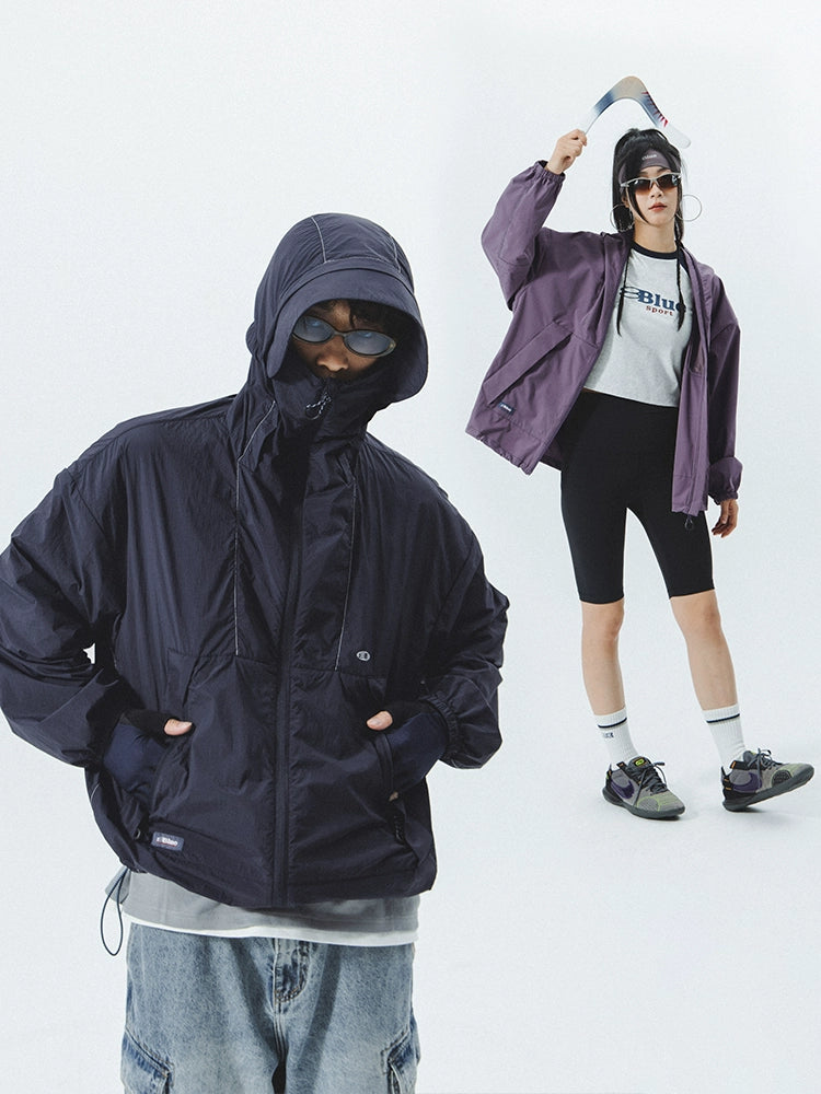 UV-Protective Hooded Windbreaker