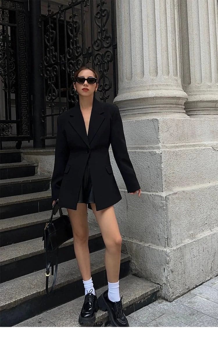 Black Designer Blazer: Slimming And Casual, Fall Collection - chiclara