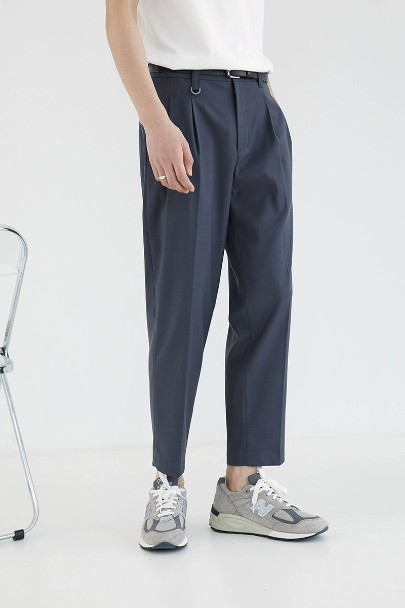 Pantalones de vestir de confort de doble plato