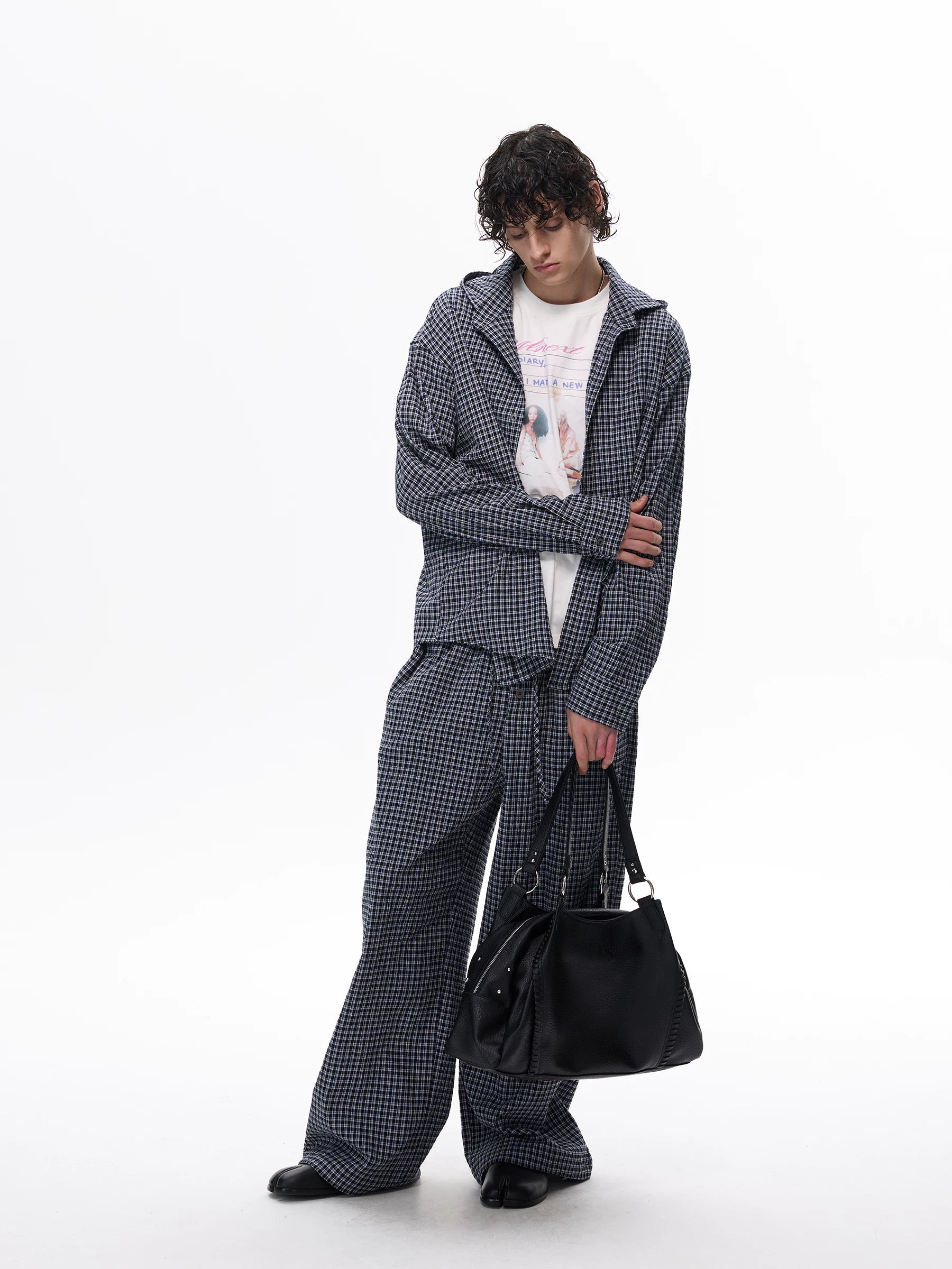 Drape Line Pinstripe Lounge Shirt