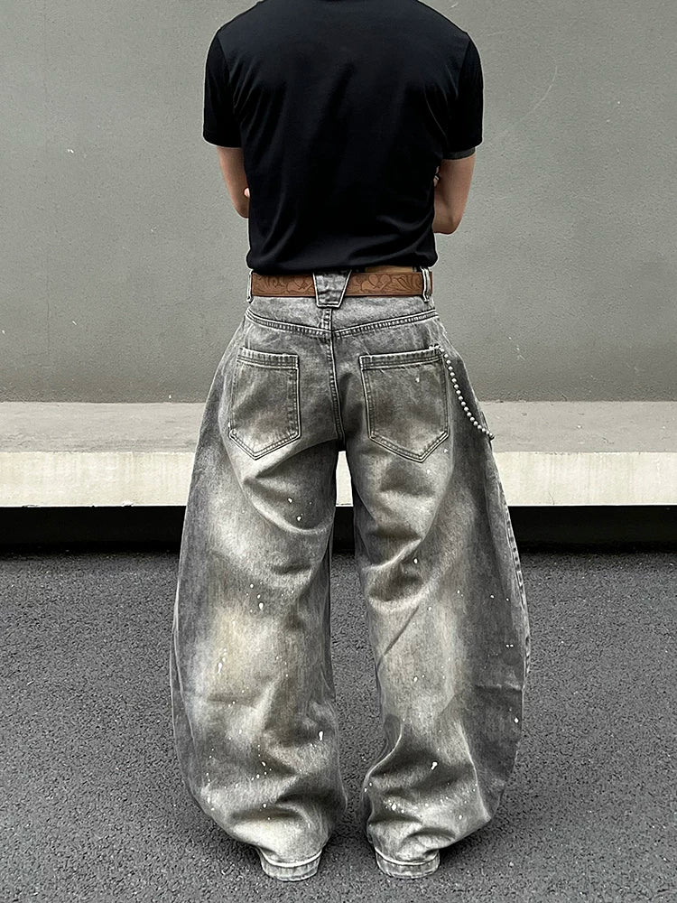 Ashwash Paint-Splatter Balloon Jeans