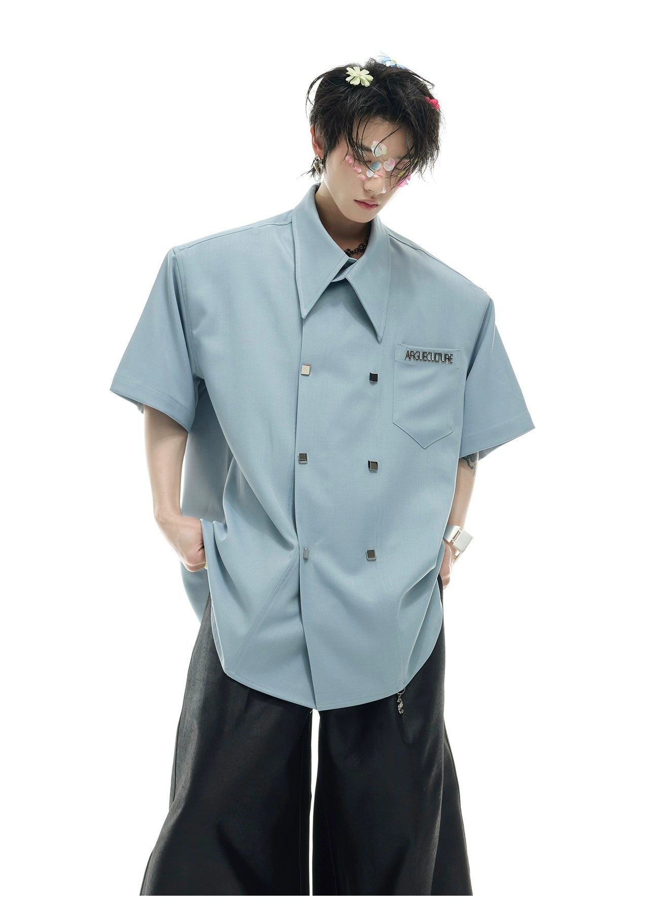 White Oversized Button Down Work Shirt