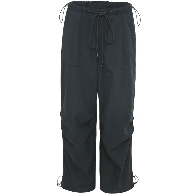 Relaxed Drawstring Parachute Cargo Pants