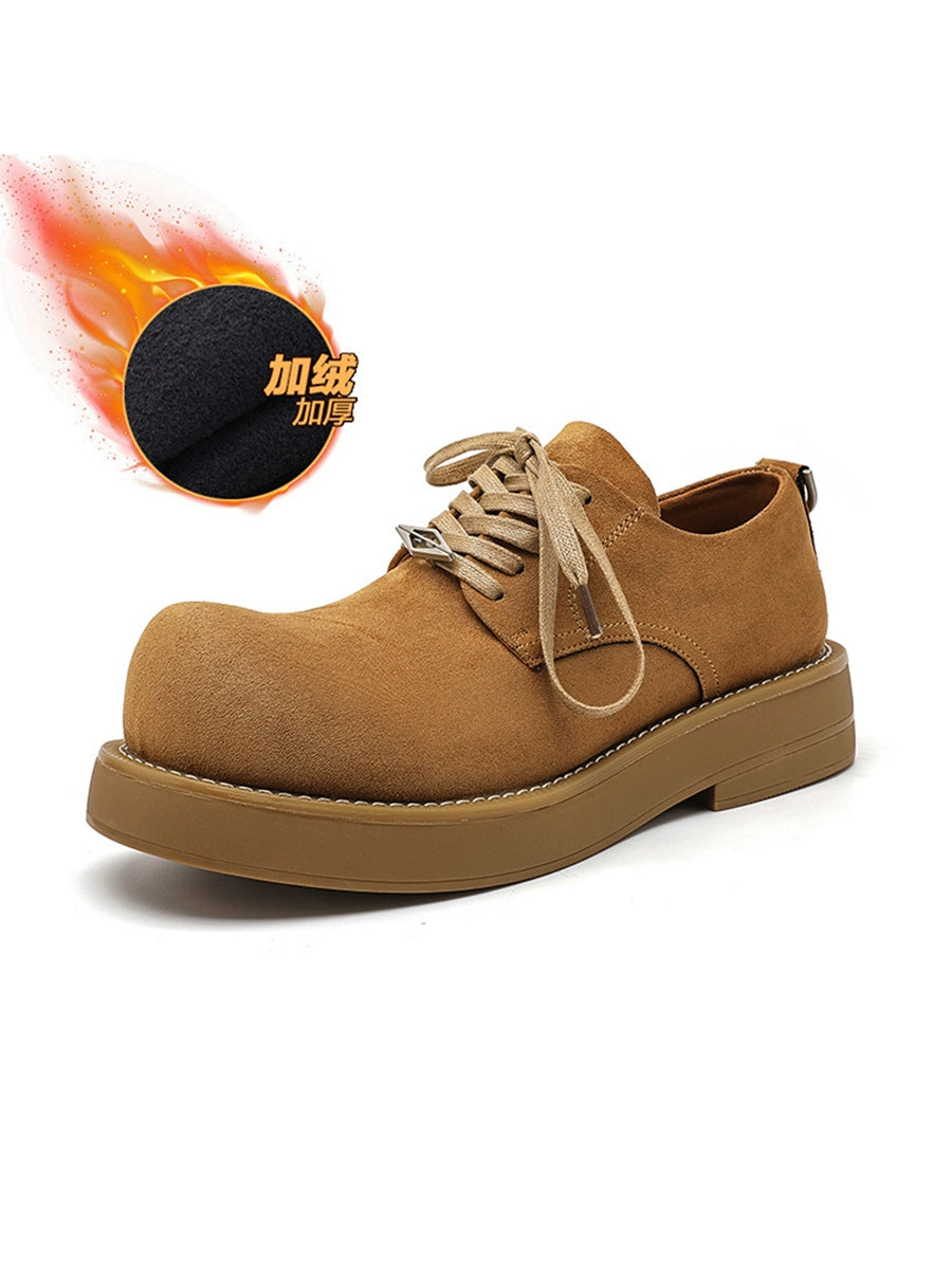 Chunky Work-Style Suede Derby Shoes