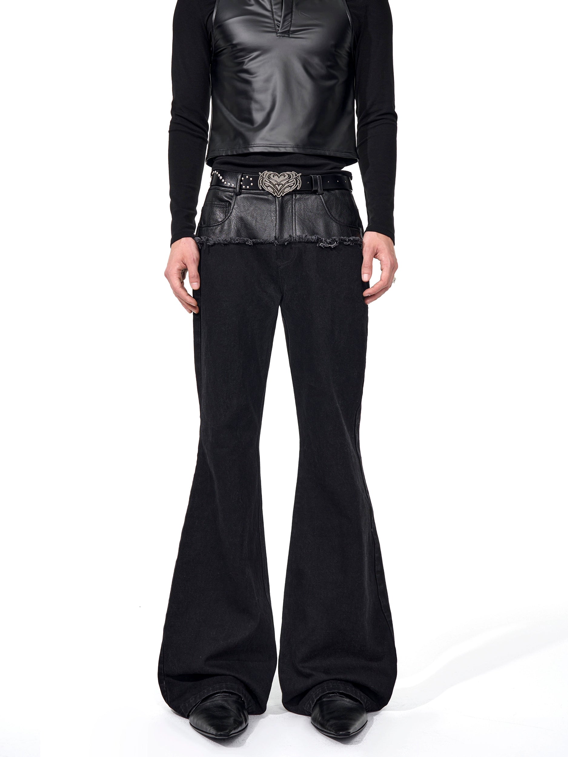 Black High Waist Flared Pants
