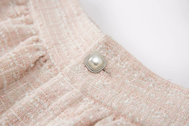 Tweed Short-Sleeve Blouse and Short Setup