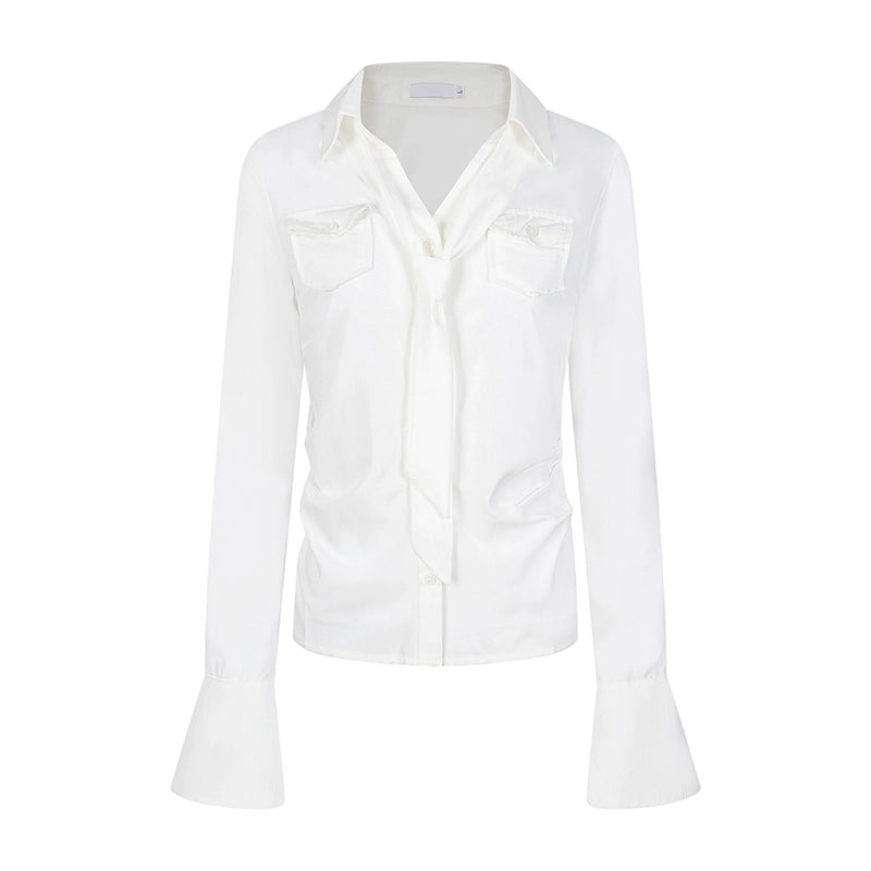 Sugar Ribbon Pinstripe Blouse