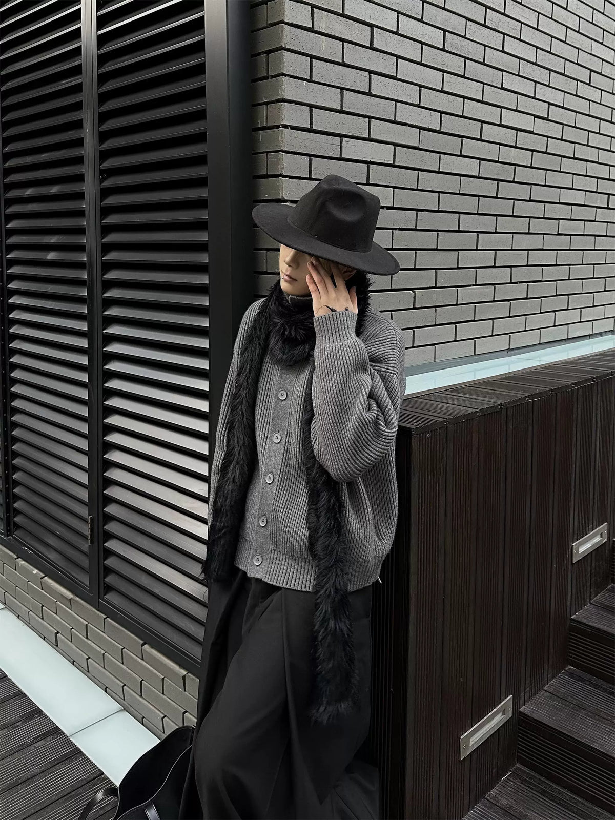Bennett High-Neck Ribbed Knit Cardigan