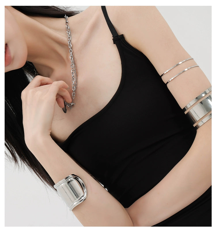 Black Asymmetric Ribbon Strap Tank Top With Ruffle Edge Design - chiclara