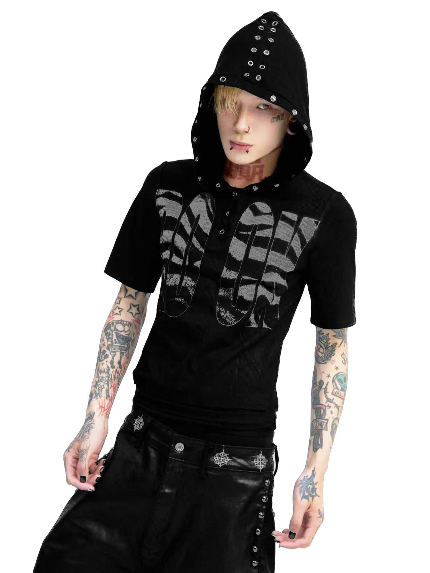 Midnight Rivet Shadow Hoodie Tee