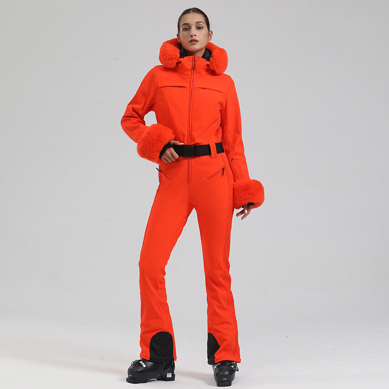 Alpine Luxe Fur-Trim Ski Suit