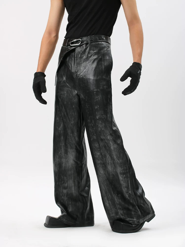 Onyx Mirage Brushed Wide-Leg Trousers