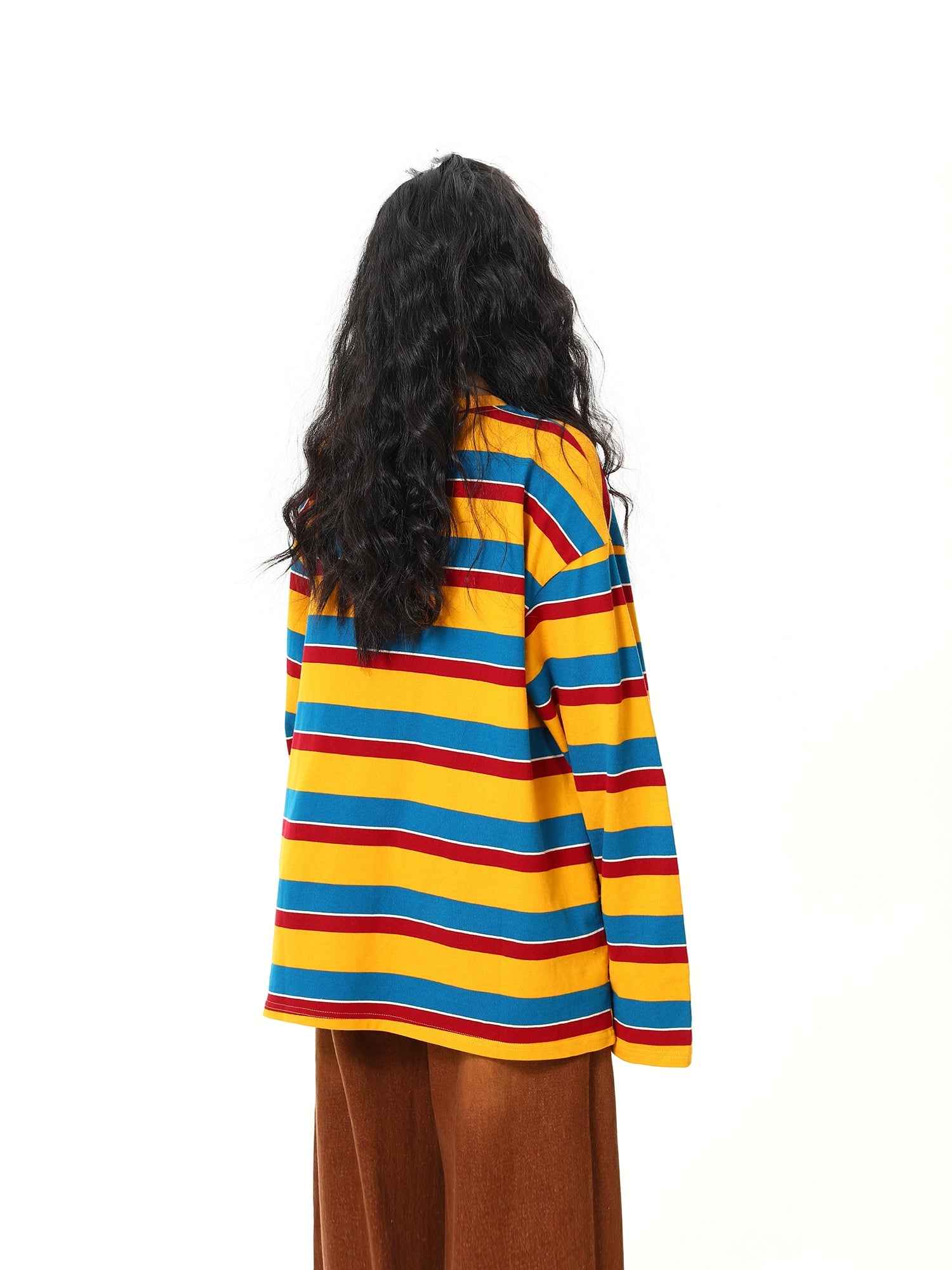 Wildazi Retro Striped Oversized Tee