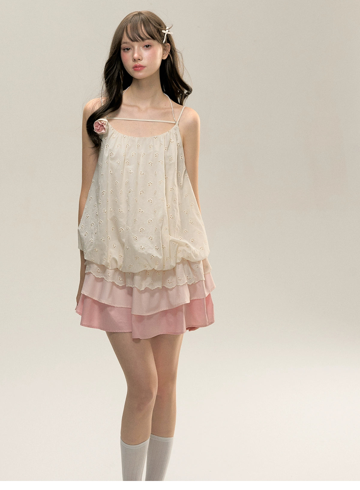 Floral Tiered Ruffle Mini Slip Dress