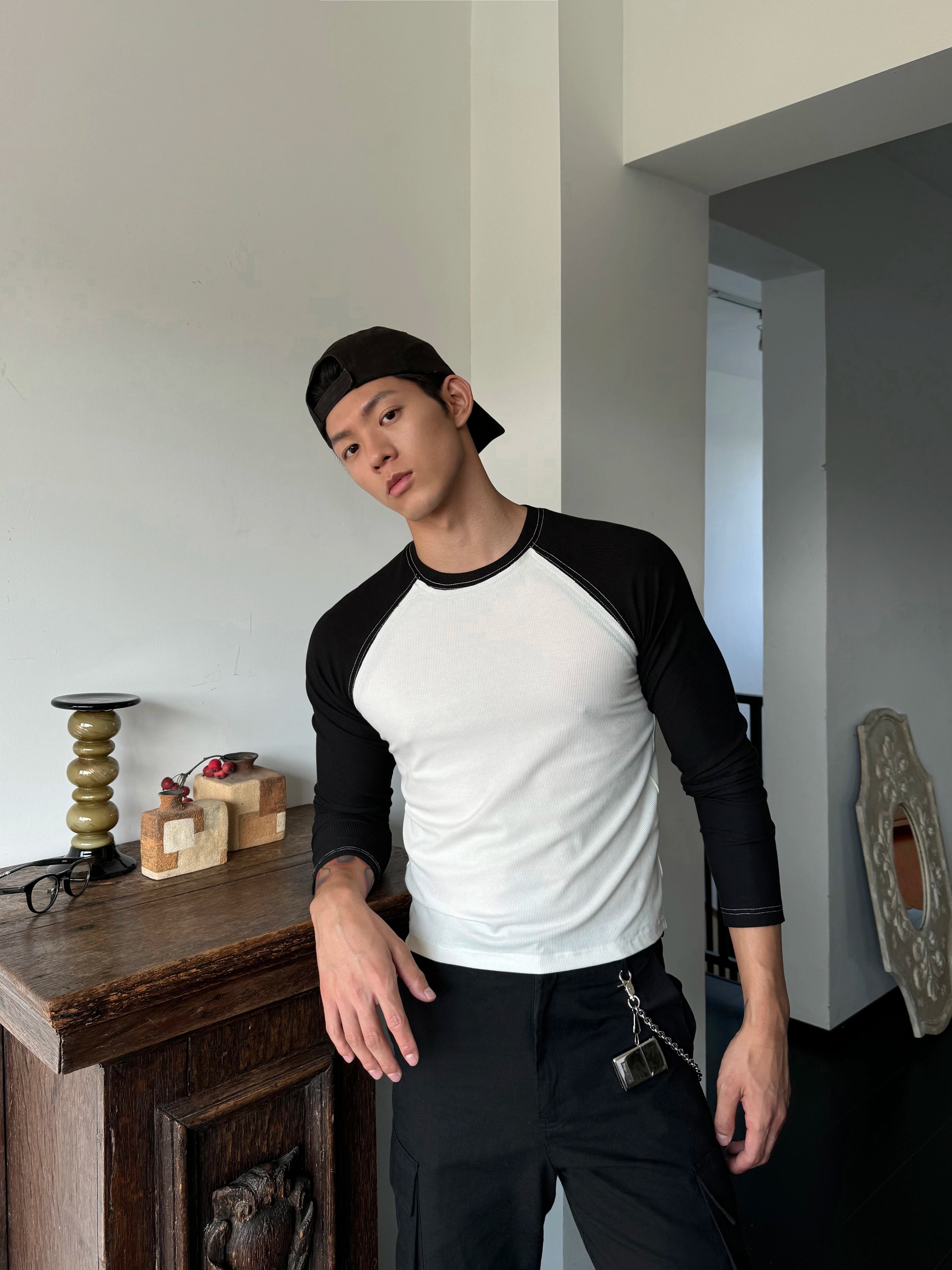 Two-Tone Baseball Raglan Long Sleeve Shirt
