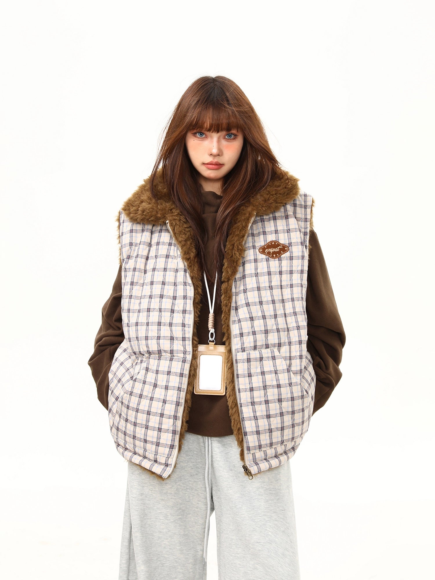 Maple Lodge Check Sherpa Vest