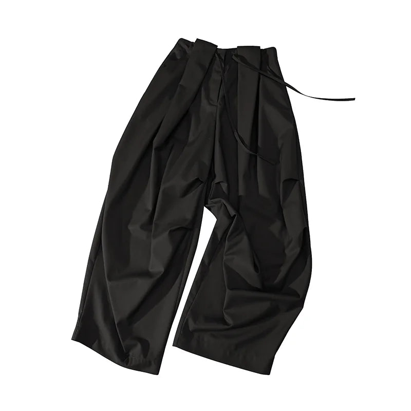 Draped Pleat Sarouel Trousers